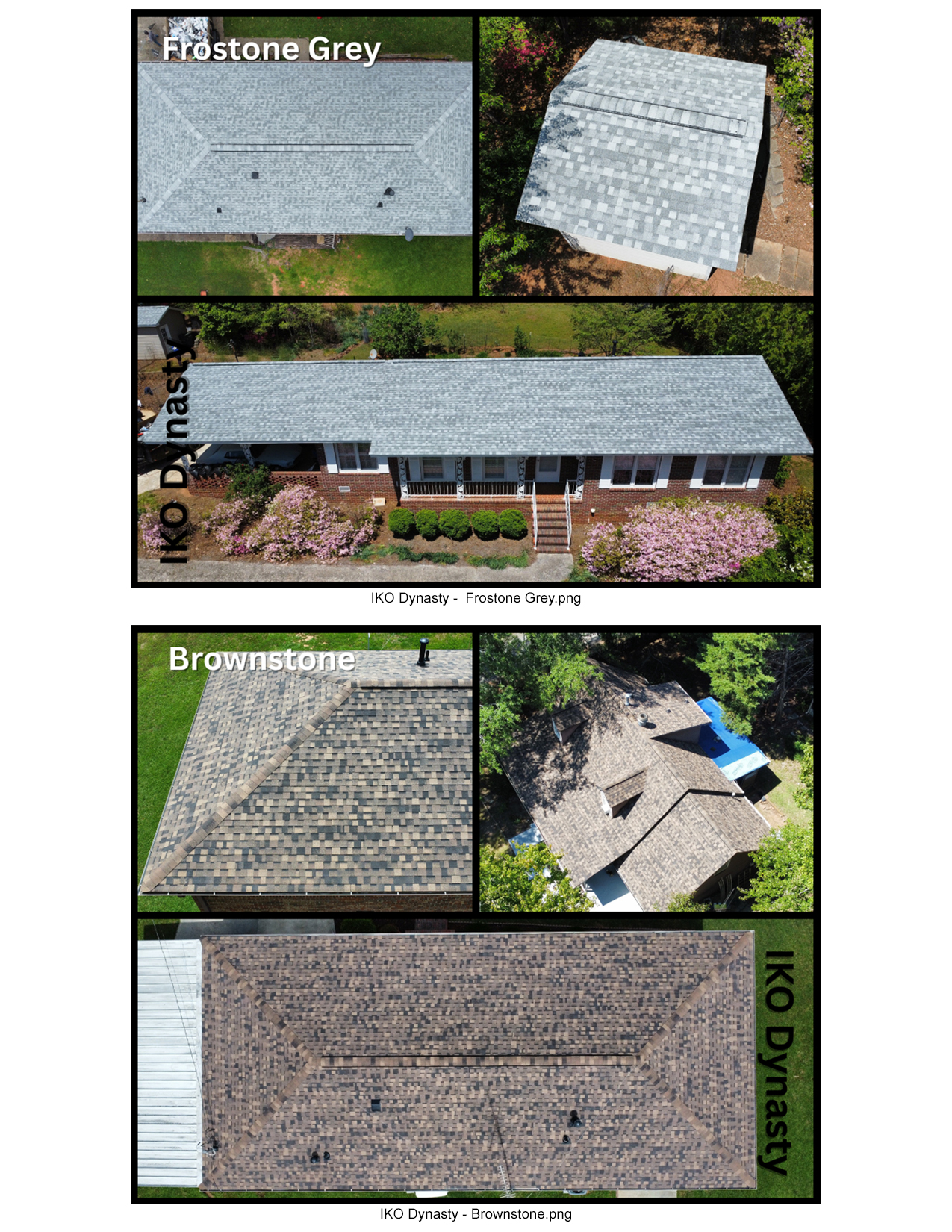 Contact Sheet Example: Roofing Colors